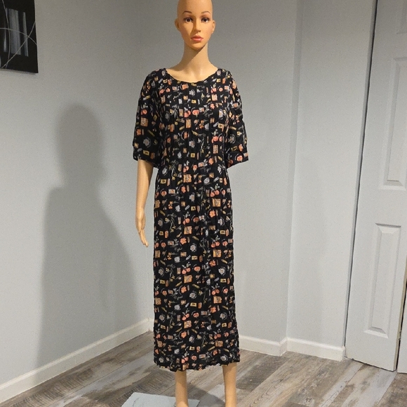 Vintage Orange Red Dolman Sleeve Sundress - Picture 1 of 13